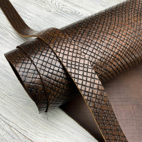 Belt blank Treccia Marrone 35mm (Dark Brown)
