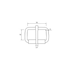 Buckle welded ST-1407 16mm (Antique Brass)