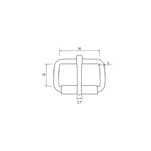 Buckle welded ST-1407 16mm (Antique Brass)