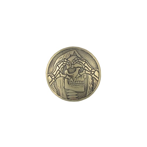 Concho Scull with Heart (Brass)