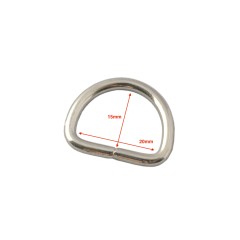 D-ring 20x15mm (Steel,Nickel)