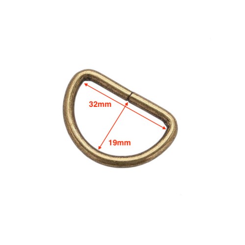 D-ring 32x19mm (Steel,Antique)