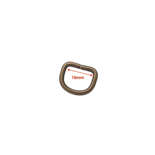 D-ring 16x12mm (Steel,Antique)