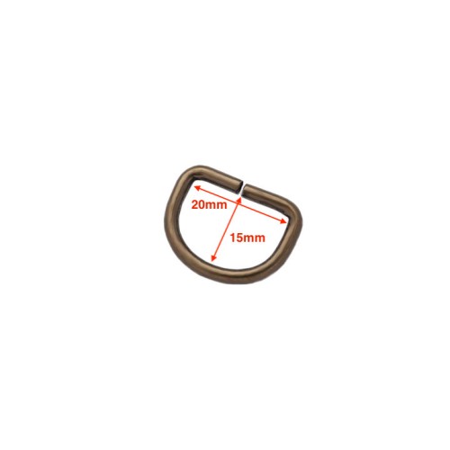 D-ring 20x15mm (Steel,Antique)