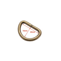 D-ring 25x15mm (Steel,Antique)