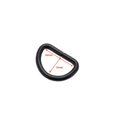 D-ring 25x15mm (Steel,Black)