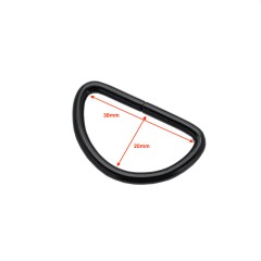 D-ring 38x20mm (Steel,Black)