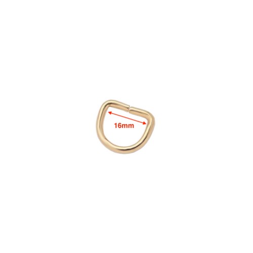 D-ring 16x12mm (Steel,Gold)