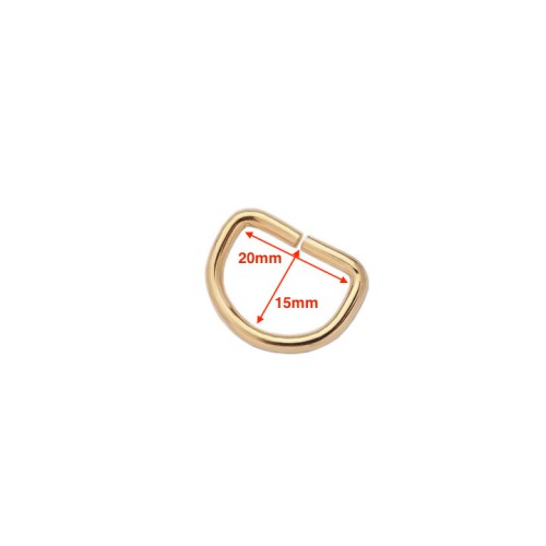 D-ring 20x15mm (Steel,Gold)