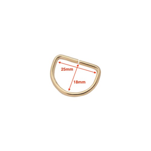 D-ring 25x18mm (Steel,Gold)