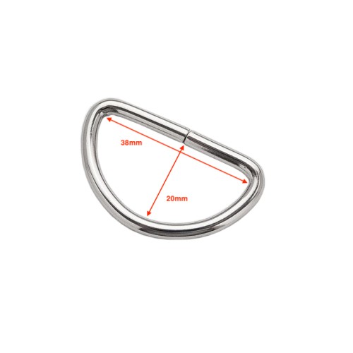 D-ring 38x20mm (Steel,Nickel)