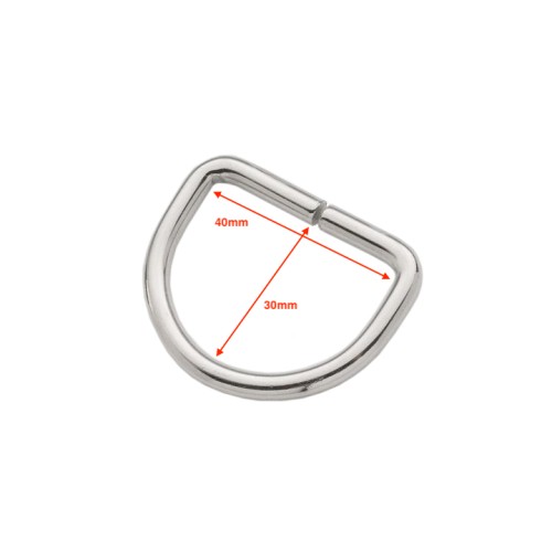 D-ring 40x30mm (Steel,Nickel)