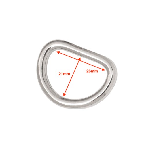 D-ring welded CS-4520 26mm (Steel, Nickel)