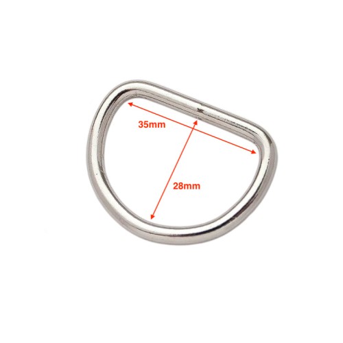 D-ring welded CS-4520 35mm (Steel, Nickel)