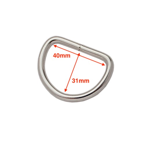 D-ring welded CS-4520 40mm (Steel, Nickel)