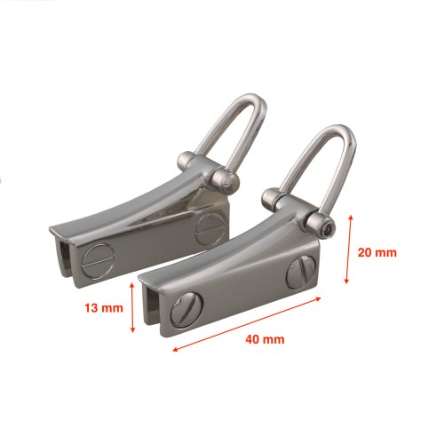Bag side handle holder Kelly (Large, Chrome)