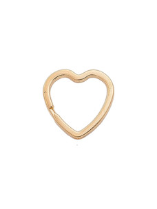 Кольцо витое, плоское Сердце (сталь,золото)