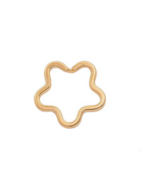 Кольцо витое, плоское Звезда (сталь,золото)