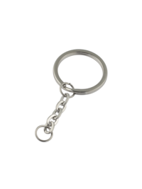 Кольцо витое 32мм с цепочкой (никель)