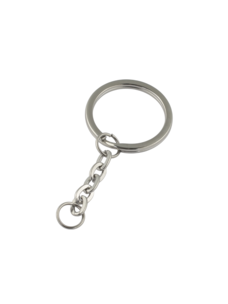 Кольцо витое 32мм с цепочкой (никель)