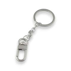 Flat key ring with snap hook (Chrome)