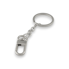 Flat key ring with snap hook (Chrome)