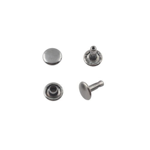 Double cap rivet 6mm (Black Nickel, Steel)