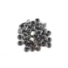 Double cap rivet 6mm (Black Nickel, Steel)