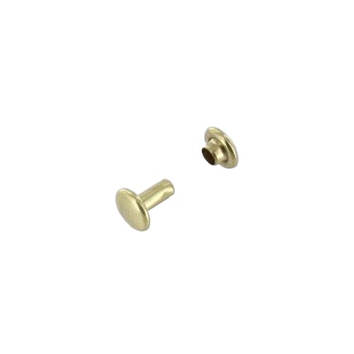 Double cap rivet 6mm (Brass, Steel)