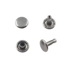 Double cap rivet 11mm (Black Nickel, Steel)