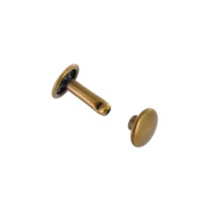 Double cap rivet Buckleguy 9mm LONG (Antique Brass)