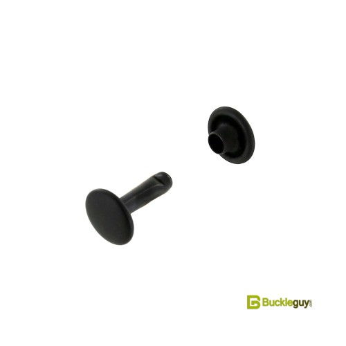 Double cap rivet Buckleguy 9mm LONG (Black)