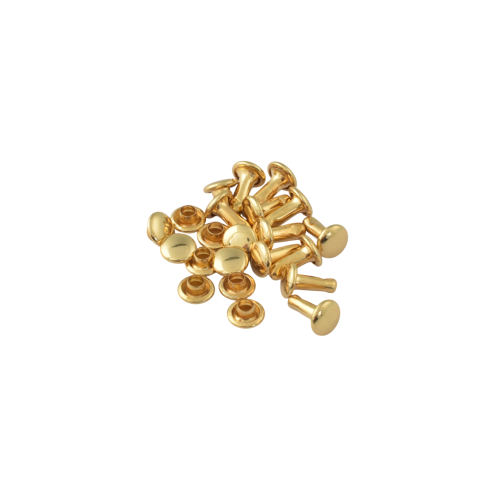 Double cap rivet Wuta 6mm (Gold, Brass)