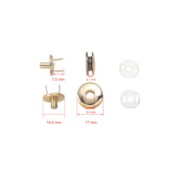 Magnetic snap Wuta 12mm (round, eyelet)