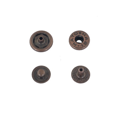 Hato Snap button #54 12.5mm (S-spring, Antique Copper)