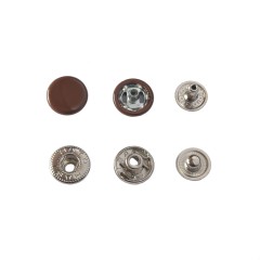 Hato Snap button #54 12.5mm (S-spring, Brown)