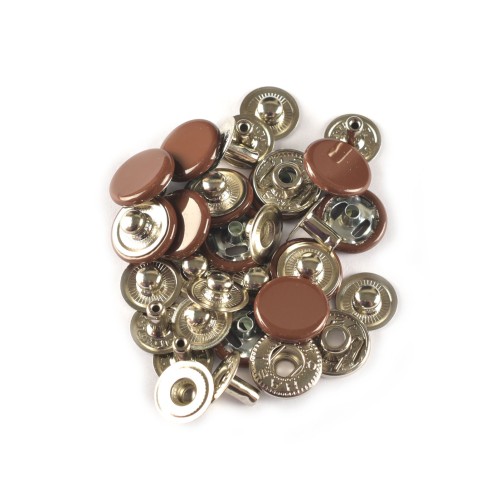 Hato Snap button #54 12.5mm (S-spring, Brown)