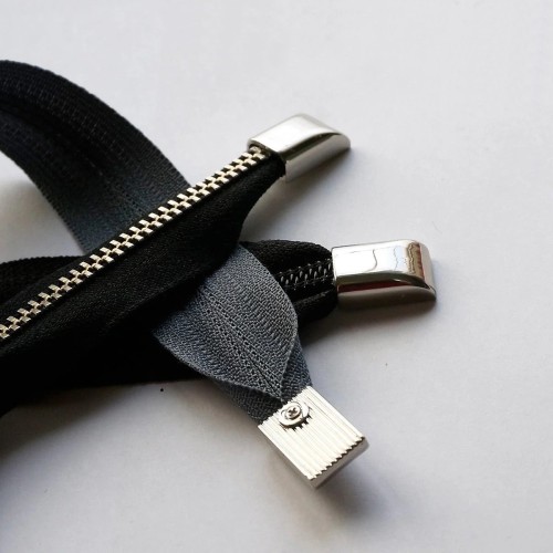 Zipper end 9x4mm (Chrome)