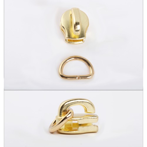 Slider with D-ring YKK Excella #3 (Brass)