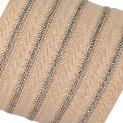 YKK Zipper #3 (Beige, Nickel)