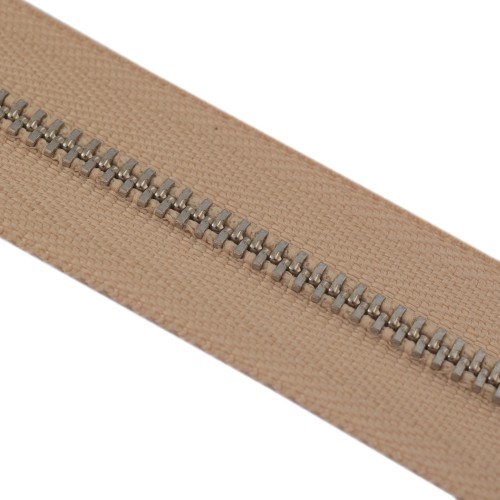 YKK Zipper #3 (Beige, Nickel)