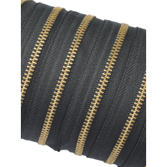 YKK Zipper #3 (Black, Brass)