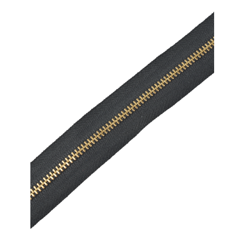 YKK Zipper #3 (Black, Brass)