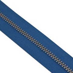YKK Zipper #3 (Blue, Nickel)