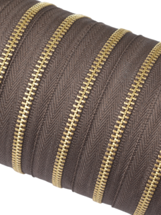 Молния YKK #3 (коричневая, латунь)