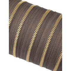 YKK Zipper #3 (Brown, Brass)