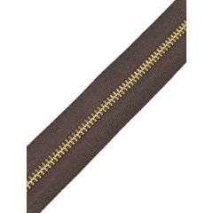 YKK Zipper #3 (Brown, Brass)