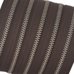 YKK Zipper #3 (Brown, Nickel)