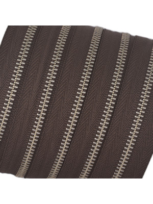 Молния YKK #3 (коричневая, никель) Молния YKK #3 (коричневая, никель)