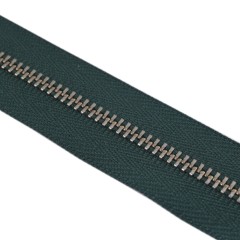 YKK Zipper #3 (Green, Nickel)